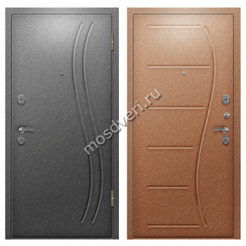 Металлическая темная входная дверь в квартиру с порошковым напылением - купить от производителя Мосдвери Металлическая темная входная дверь в квартиру с порошковым напылением