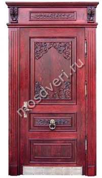 Входная дверь внешняя отделка массивом дуба с декором и кнокером - купить от производителя Мосдвери Входная дверь внешняя отделка массивом дуба с декором и кнокером