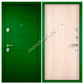 Зеленая входная дверь в квартиру ZVD-09 - купить от производителя Мосдвери Зеленая входная дверь в квартиру ZVD-09